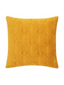 Housse de coussin ouatée en velours à imprimé fin Celine, Ocre