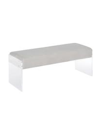 Banc en velours Ayden, Revêtement : gris clair Structure : transparent