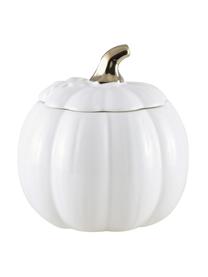 Aufbewahrungsdose Pumpkin, Keramik, Weiß, Goldfarben, Ø 13 x H 17 cm
