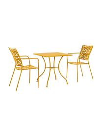 Krzesło ogrodowe z metalu Kelsie, Metal malowany proszkowo, Żółty, S 55 x G 54 cm