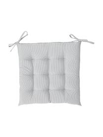 Tweekleurig geweven outdoor stoelkussen St. Maxime, Lichtgrijs, zwart, 38 x 38 cm