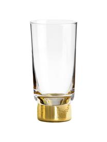 Copas de bar Club, 2 uds., Vidrio soplado, Transparente, dorado, Ø 7 x Al 16 cm