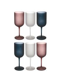 Set 6 bicchieri vino Oslo, Vetro, Bianco, nero, rosa, Ø 8 x Alt. 21 cm