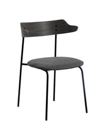 Gestoffeerde stoelen Olympia met rugleuning van hout, 2 stuks, Zitvlak: textiel, Frame: metaal, Zwart, B 52 x D 49 cm