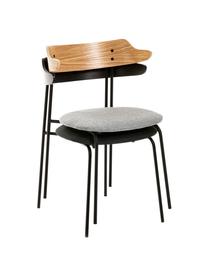 Čalúnená stolička s operadlom z dreva Olympia, 2 ks, Čierna