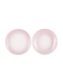 Platos hondos artesanales Amalia, 2 uds., Cerámica, Rosa pálido, blanco crema, Ø 20 cm