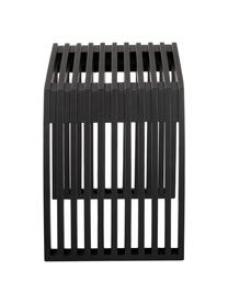 Moderner Hocker Rib in Schwarz aus Mahagoniholz, Mahagoniholz, lackiert, Schwarz, B 45 x H 43 cm