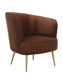 Fauteuil cocktail velours marron Louise, Velours brun, larg. 76 x prof. 75 cm