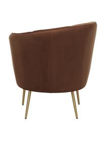 Fauteuil cocktail velours marron Louise, Velours brun, larg. 76 x prof. 75 cm