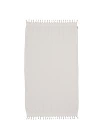 Fouta en tissu éponge Soft Coton, Beige clair, blanc, larg. 100 x long. 180 cm