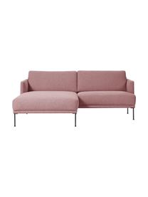 Kleines Samt-Ecksofa Fluente in Rosa
mit Metall-Füssen, Bezug: Samt (100 % Polyester) De, Gestell: Massives Kiefernholz, FSC, Samt Rosa, B 198 x T 152 cm