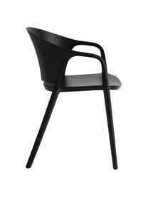 Krzesło z podłokietnikami z tworzywa sztucznego Monti, 2 szt., Tworzywo sztuczne, Czarny, S 56 x G 54 cm