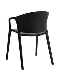 Kunststoff-Armlehnstühle Monti, 2 Stück, Kunststoff, Schwarz, B 56 x T 54 cm
