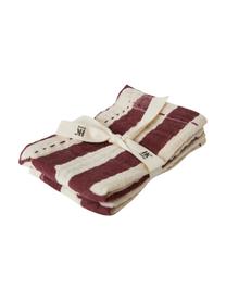 Serviettes de table Striped, 2 pièces, 100 % coton, Blanc, rouge bourgogne, larg. 30 x long. 30 cm