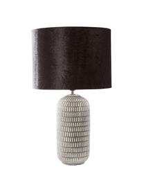 Lampada da tavolo in velluto Svensson, Paralume: velluto di cotone, Base della lampada: ceramica, Struttura: metallo, Nero, grigio, Ø 30 x Alt. 53 cm