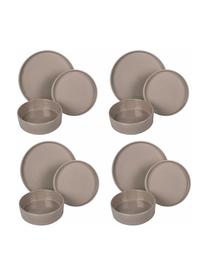 Set stoviglie Gourment, 4 persone (12 pz), Gres, Beige scuro, Set in varie misure