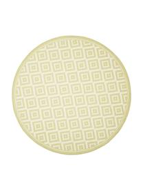 Tapis extérieur rond jaune Miami, Blanc, jaune