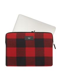 Laptophülle Red Jack für MacBook Pro 13 Zoll, Baumwolle, Leder, Rot, Schwarz, 33 x 23 cm