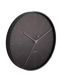 Reloj de pared Index, Metal recubierto, Negro, gris, Ø 40 cm