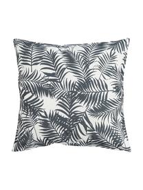 Coussin extérieur 45x45 noir Gomera, 100 % polyester, Blanc, noir, larg. 45 x long. 45 cm