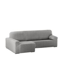 Copertura divano angolare Roc, 55% poliestere, 35% cotone, 10% elastomero, Grigio, Larg. 360 x Alt. 180 cm, chaise-longue a destra