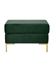 Sofa-Hocker Luna aus Samt mit Stauraum, Bezug: Samt (100 % Polyester), O, Gestell: Massives Buchenholz, Schi, Füße: Metall, galvanisiert, Samt Dunkelgrün, B 77 x T 77 cm