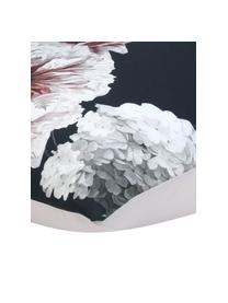 Baumwollsatin-Kissenbezug Blossom, Webart: Satin Fadendichte 210 TC,, Schwarz, B 45 x L 110 cm