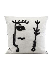 Housse de coussin 50x50 Ingo, Blanc, noir