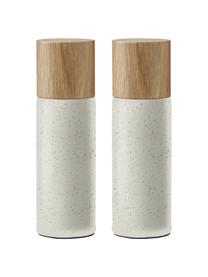 Set macina spezie Bizz 2 pz, Coperchio: legno di quercia, Beige chiaro, legno di quercia, Ø 5 x Alt. 17 cm