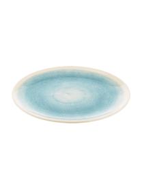 Handgemachte Frühstücksteller Pure matt/glänzend mit Farbverlauf, 6 Stück, Keramik, Blau, Weiss, Ø 21 cm