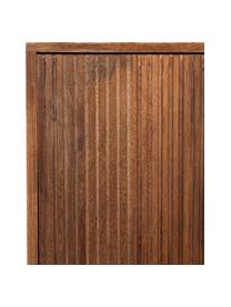 Highboard Saroo aus Mangoholz mit geriffelter Front, Gestell: Mangoholz, lackiert, Beine: Metall, beschichtet, Mangoholz, B 80 x H 115 cm