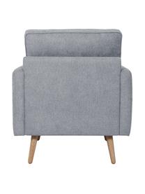 Fauteuil Saint in blauwgrijs met eikenhouten poten, Bekleding: polyester, Frame: massief grenenhout, spaan, Geweven stof blauwgrijs, B 85 x D 76 cm