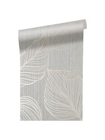 Papel pintado Luxus Fine Blatter, Tejido no tejido, Plateado, gris, An 52 x Al 1005 cm