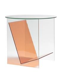 Table d'appoint verre orange Tabloid, Verre, Transparent, orange, Ø 50 x haut. 46 cm