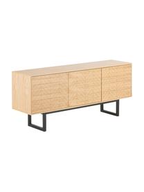 Komoda z fornirem z drewna dębowego Camden, Korpus: płyta pilśniowa (MDF) z f, Nogi: drewno brzozowe z certyfi, Drewno naturalne, S 175 x W 75 cm