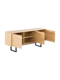 Dressoir Camden met deuren en eikenhoutfineer, Frame: middeldichte vezeplaat (M, Poten: berkenhout, gelakt, FSC®-, Hout, B 175 x H 75 cm