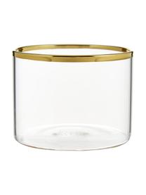 Bicchiere acqua in vetro borosilicato con bordo dorato Boro 6 pz, Vetro borosilicato, Trasparente, dorato, Ø 8 x Alt. 6 cm