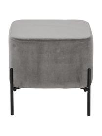 Samt-Hocker Harper, Bezug: Baumwollsamt, Fuß: Metall, pulverbeschichtet, Samt Grau, Schwarz, B 46 x H 44 cm