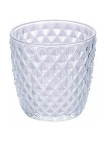 Waterglazen Geometry met structuurpatroon, set van 6, Glas, Transparant, Ø 9 x H 9 cm, 380 ml