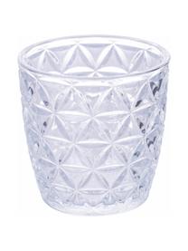 Waterglazen Geometry met structuurpatroon, set van 6, Glas, Transparant, Ø 9 x H 9 cm, 380 ml