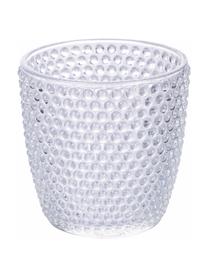 Set de vasos con relieves Geometry, 6 uds., Vidrio, Transparente, Ø 9 x Al 9 cm, 380 ml