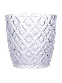 Set 6 bicchieri acqua con motivo strutturato Geometry, Vetro, Trasparente, Ø 9 x Alt. 9 cm, 380 ml
