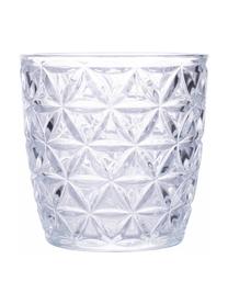 Waterglazen Geometry met structuurpatroon, set van 6, Glas, Transparant, Ø 9 x H 9 cm, 380 ml