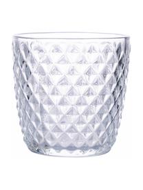 Set de vasos con relieves Geometry, 6 uds., Vidrio, Transparente, Ø 9 x Al 9 cm, 380 ml