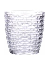 Set 6 bicchieri acqua con motivo strutturato Geometry, Vetro, Trasparente, Ø 9 x Alt. 9 cm, 380 ml