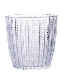 Waterglazen Geometry met structuurpatroon, set van 6, Glas, Transparant, Ø 9 x H 9 cm, 380 ml