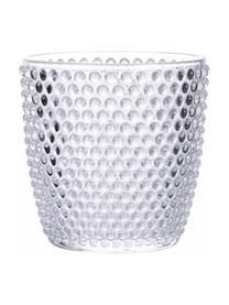 Waterglazen Geometry met structuurpatroon, set van 6, Glas, Transparant, Ø 9 x H 9 cm, 380 ml