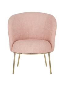 Cocktailsessel Kylie in Rosa, Bezug: Polyester 20.000 Scheuert, Gestell: Metall, Sperrholz, Webstoff Altrosa, B 77 x T 72 cm