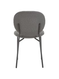 Bouclé gestoffeerde stoelen Ulrica in grijs, 2 stuks, Bekleding: 100% polyester, Poten: gepoedercoat metaalkleuri, Grijs, B 47 x H 61 cm