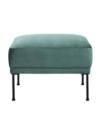 Sofa-Hocker Fluente aus Samt, Bezug: Samt (Hochwertiger Polyes, Gestell: Massives Kiefernholz, FSC, Füße: Metall, pulverbeschichtet, Samt Petrol, B 62 x T 50 cm